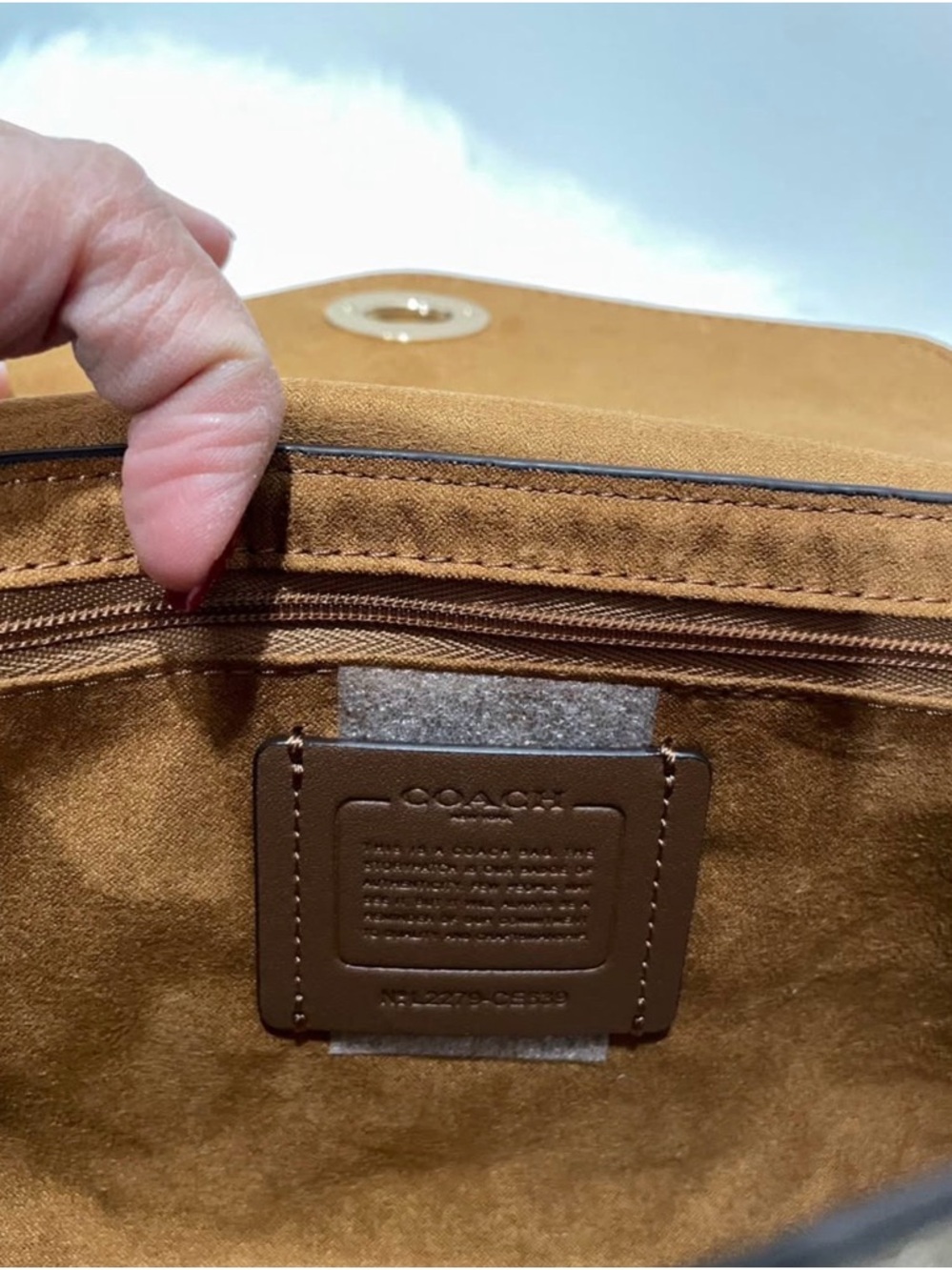 COACH MILLIE Shoulder Bag in Colorblock Signature Canvas Khaki Terracotta - Picture 8 of 10